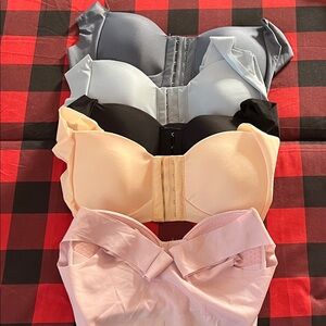 Elegant Strapless Bra Set - Black, Cream, Pink, Gray - Brand new